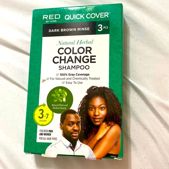 RED by KISS Quick Cover DARK BROWN RINSE NATURAL HERBAL COLOR CHANGE SHAMPOO - Picture 1 of 3